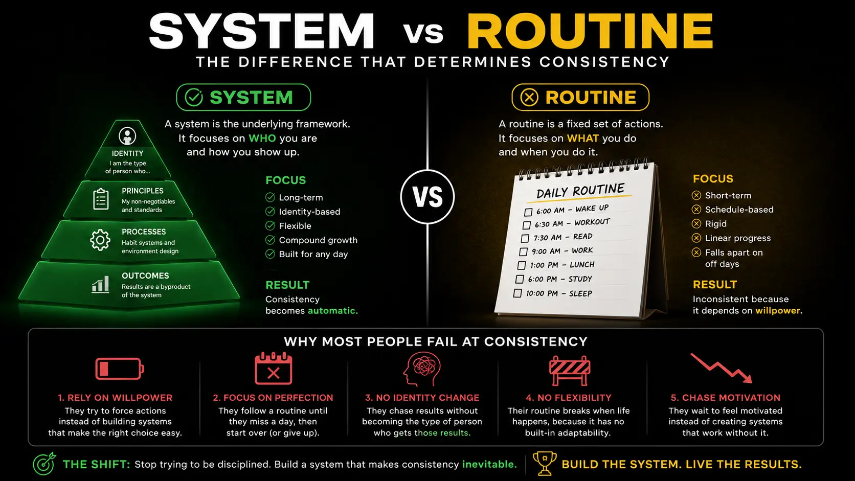 System vs Routine Difference: Why Most People Fail at Consistency ...